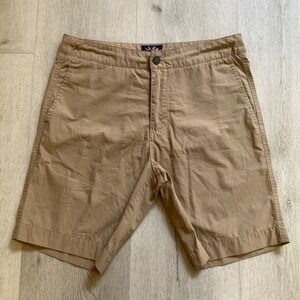 Faherty All Day Shorts Mens 32 Khaki Tan Hybrid Board Shorts Quick Dry Chino